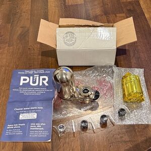 NEW PUR Stainless Steel Faucet Mount Water Filtration Kit with Accessories